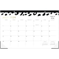 2024-2025 Blue Sky Ashley G Leopard Black 17 x 11 Academic Monthly Desk Pad Calendar, White/Black