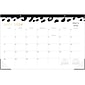 2024-2025 Blue Sky Ashley G Leopard Black 17 x 11 Academic Monthly Desk Pad Calendar, White/Black