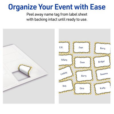 Avery Rectangle Laser/Inkjet Multipurpose Labels, 2-1/3" x 3-3/8", White, 80/Pack (19479371000)
