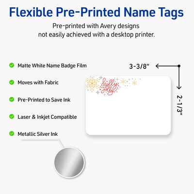 Avery Rectangle Multipurpose Labels, 2-1/3 x 3-3/8, White, 80/Pack (19479370425)