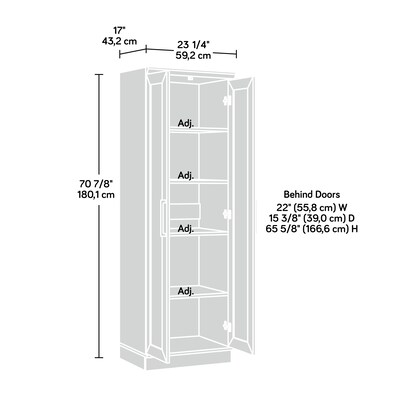 Sauder HomePlus 71"H Storage Cabinet with 5 Shelves, Brushed Oak (438279)