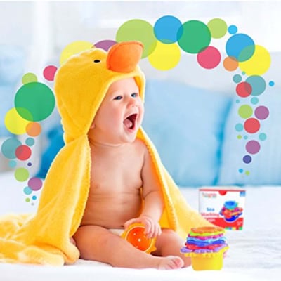 Extasticks Beautiful Colored Stacking Cups With Sea Animals, Multicolored (EXAE3300)