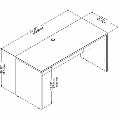 Bush Business Furniture Studio C 60"W Credenza Desk, Platinum Gray (SCD360PG)