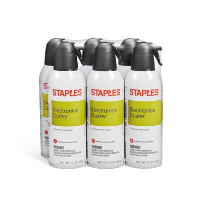 Staples®  Electronics Air Duster, 10 oz., 6/Pack (SPL10ENFR-6)