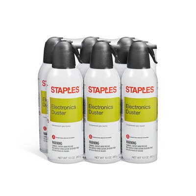 Staples Electronics Air Duster, 10 oz., 6/Pack (SPL10ENFR-6)