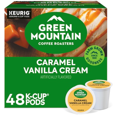 Green Mountain Caramel Vanilla Cream Coffee Keurig® K-Cup® Pods, Light Roast, 48/Box (350072)