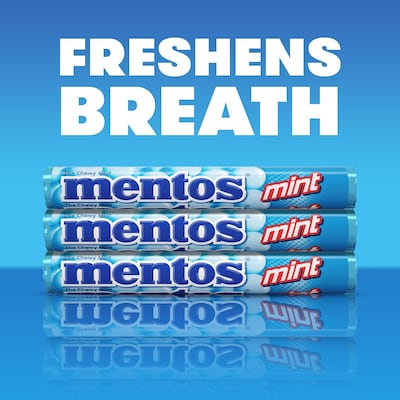 Mentos Mint Chewy Tablets, 15 Packs/Box (4180)
