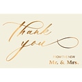 Better Office Wedding Thank You Cards with Envelopes, 4 x 6, Ivory/Metallic Gold, 50/Pack (64644-5