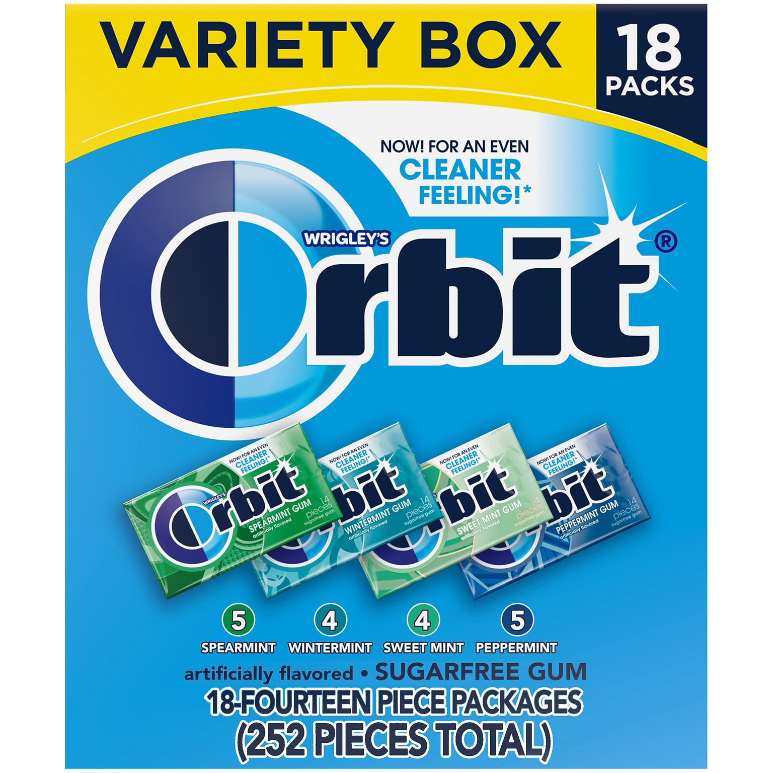 Orbit Variety Box Sugar Free Gum, 12.8 oz., 18/Pack (220-00568)