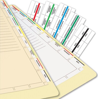 Tabbies Medical Chart Index Divider Sheets, Manila, 400/Box (TAB54519)