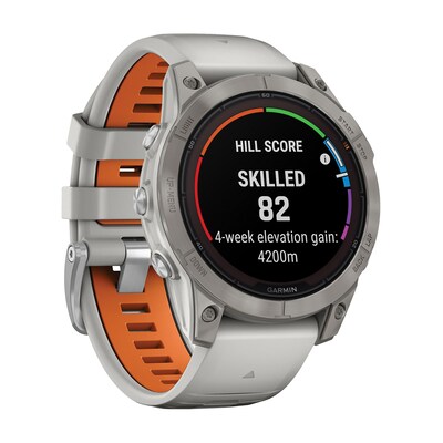 Garmin fenix 7 Pro Sapphire Solar Edition Smartwatch, Fog Gray & Ember Orange, 47mm (GRM0277720)