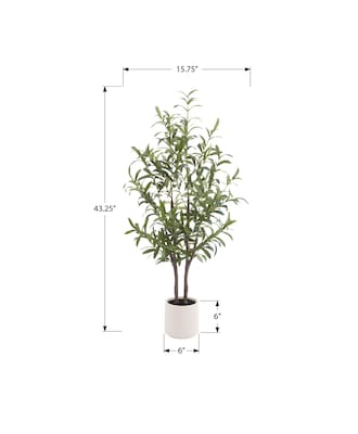 Monarch Specialties Inc. 44" Artificial Olive Tree in Pot (I 9523)