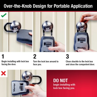 Master Lock 5-Key Combination Safe, Black/Silver (5400D)