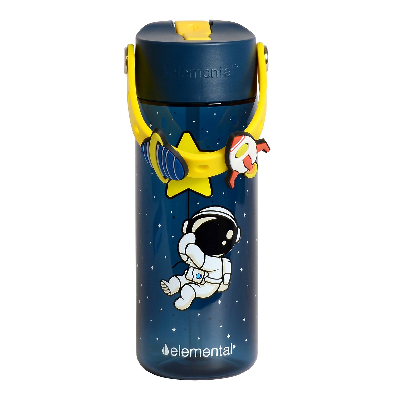 Elemental Splash Charm Plastic Water Bottle, 18 oz., Little Astronaut (EMLETR18LA61C)
