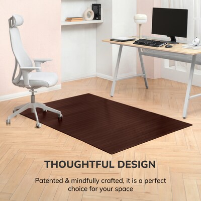 Anji Mountain Standard Bamboo Carpet & Hard Floor Chair Mat, 48" x 72", Dark Cherry (AMB24002)