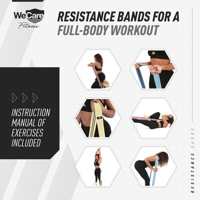 WeCare Fitness Full-Body Workout 4 Pk Resistance Bands (WFN100001)