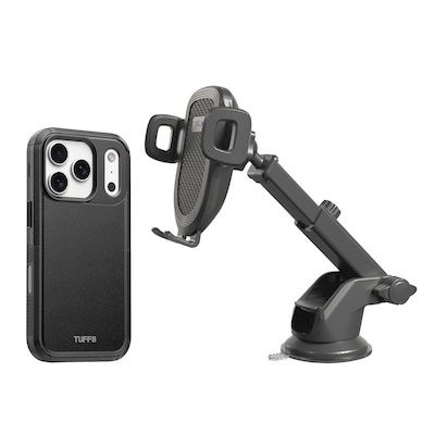 TUFF8 Impact+ Triple-Layer MagSafe Rugged Case for iPhone 18 Pro with XYST Extendable Dash Mount, Black (KITLIBBWR18PR05)