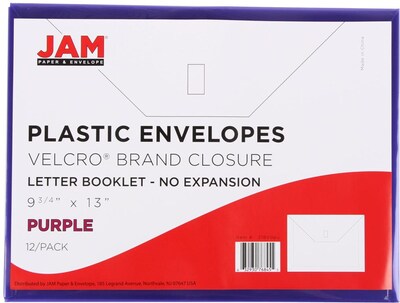 JAM Paper Premium Plastic Document File, Letter, Purple, 3/Pack (218V0PUX3)
