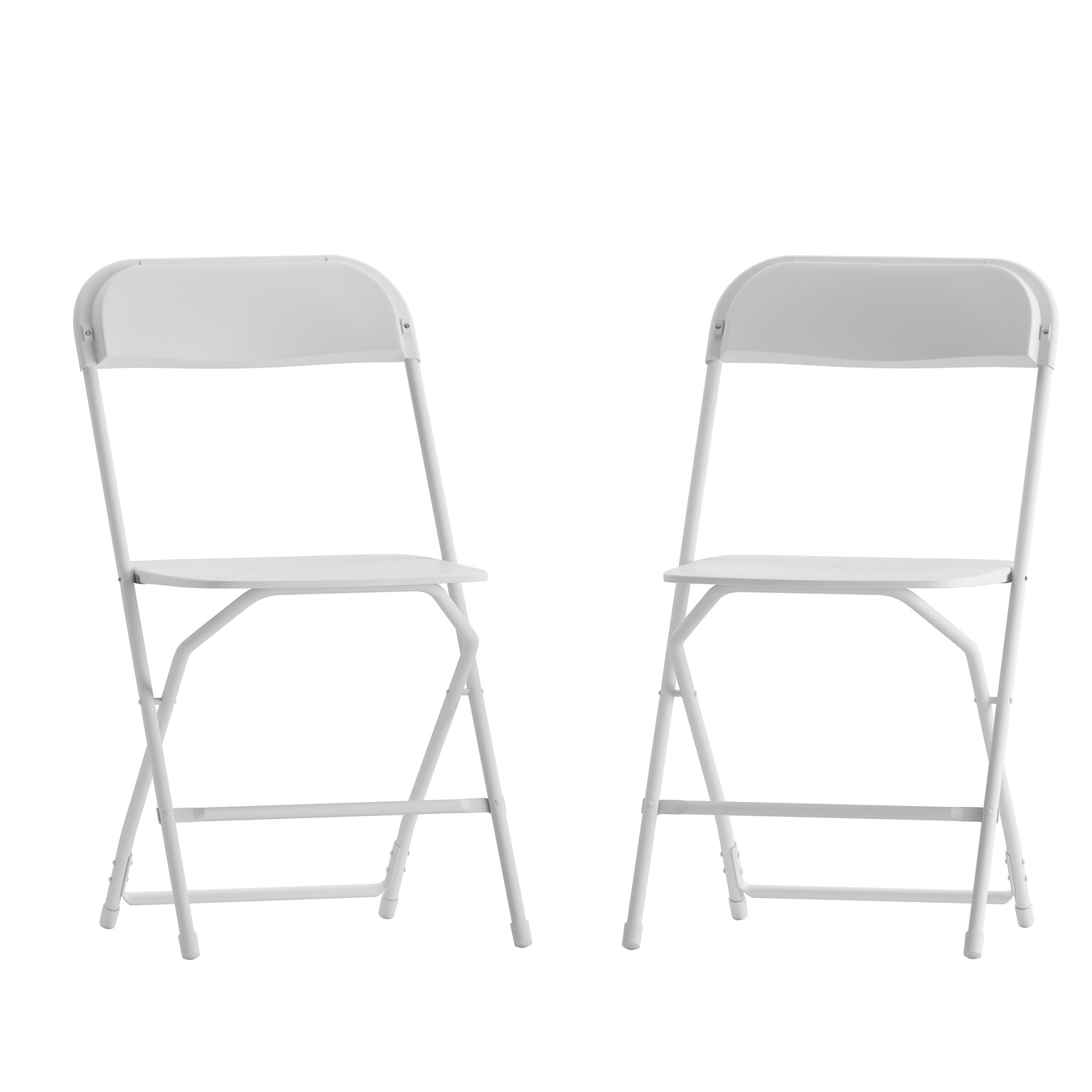 Flash Furniture Hercules™ Series Plastic Folding Chair, White, 2 Pack (2LEL3WHITE)