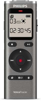 Philips VoiceTracer Digital Voice Recorder, 8GB, Silver (DVT1170)