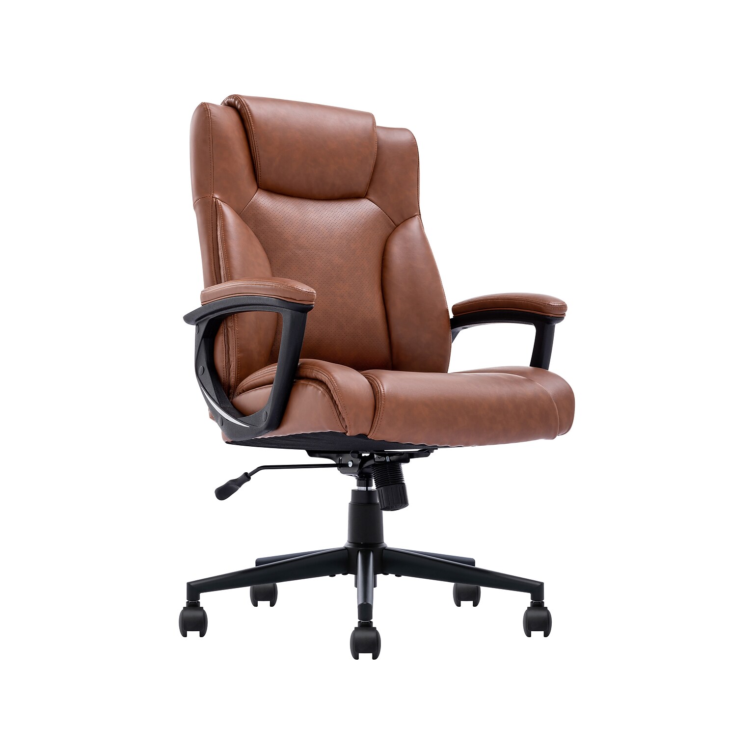 Serta Hannah II Ergonomic Bonded Leather Swivel Executive Chair, Cognac (43672H)