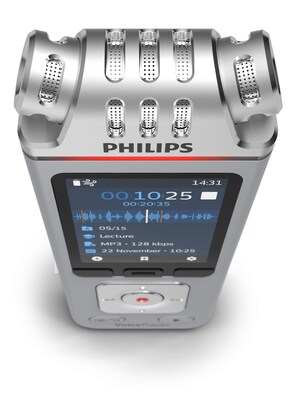 Philips VoiceTracer Digital Stereo Voice Recorder, 8GB, Black (DVT4115)