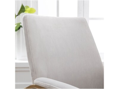 Thomasville Furniture Jolie Ergonomic Fabric Swivel Desk Chair, Light Gray (60068-LGRY)