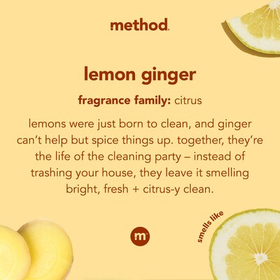 Method Squirt + Mop Hard Floor Cleaner, Lemon Ginger, 25 oz. (00563)