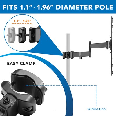 Mount-It! Full Motion TV Pole Mount for 32" to 55" TVs, Holds up to 55 lbs. Max., Black (MI-391XL)