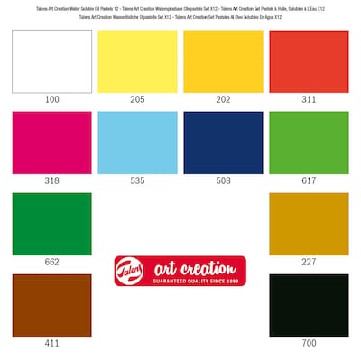Talens Art Creation Water Soluble Oil Pastel Set, Assorted Colors, 12/Set, 3 Sets/Bundle (TLN9029112M-3)
