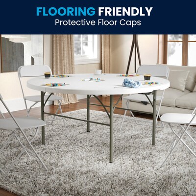 Flash Furniture Scarborough Folding Table, 60.5" x 60.5", White (DAD154Z)