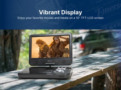 Emerson EPD-1050 Portable 10" DVD Player with ATSC Digital TV, Built-In Speaker, Rechargeable Battery, and Remote Control