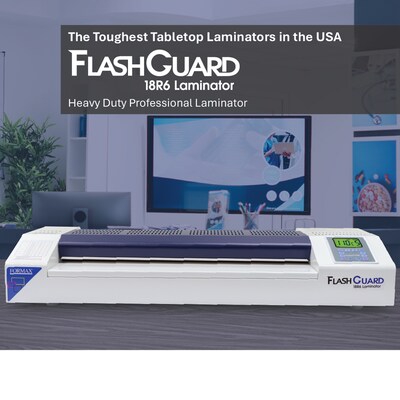 Formax FlashGuard 18R6 Thermal & Cold Laminator, 18 Width, White (FlashGuard 18R6)