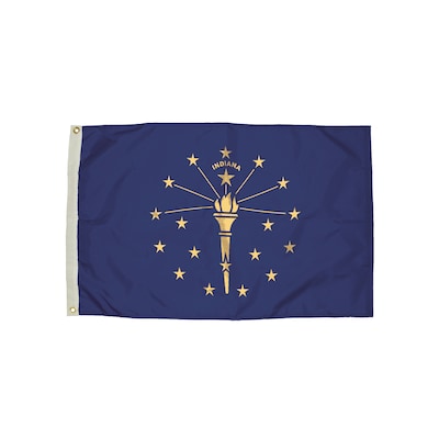 Flagzone Indiana Flag with Heading and Grommets, 3 x 5, Each