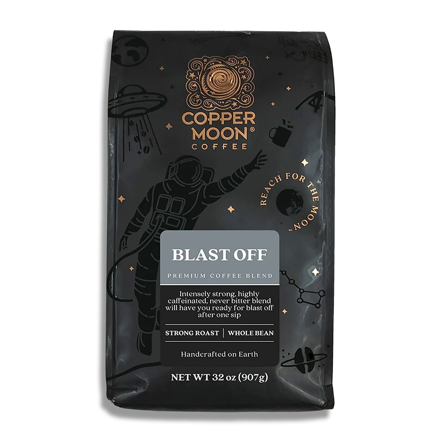 Copper Moon Blast Off Beans Coffee, Strong Roast, 32 oz. (260120)