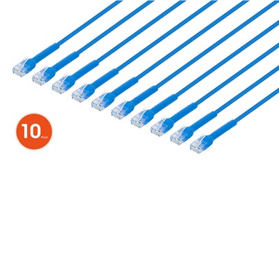Intellinet Network Solutions 10ft CAT-6 Ethernet Cable, 23 AWG, Blue, 10/Pack (ICI745277)