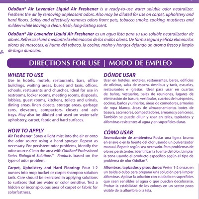 OdoBan Professional Air Freshener, Lavender Scent, 1 Gallon (977562-G4)