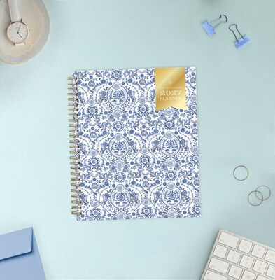 2027 Blue Sky Day Designer 7" x 9" Weekly & Monthly Planner, White/Blue (163850)