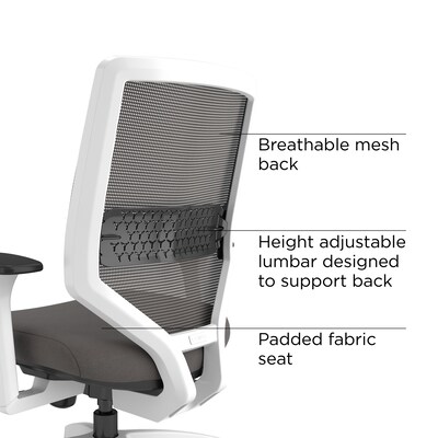 Union & Scale™ Lewis Ergonomic Mesh Swivel Computer and Desk Chair, Charcoal (UN55655-CC)
