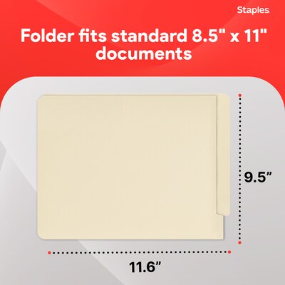 Staples® Reinforced Classification Folder, Letter Size, Manila, 50/Box (ST18357/TR18357)