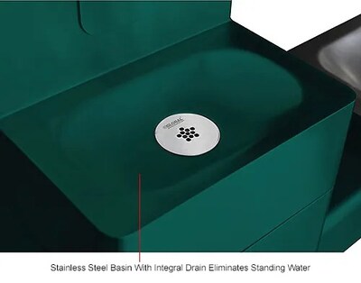 Global Industrial Outdoor Bottle Filler w/Bi-Level Drinking Fountain & Pet Station, Green (761221GN)