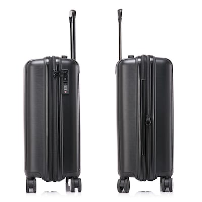 DUKAP Airley 21.85" Hardside Suitcase, 4-Wheeled Spinner, TSA Checkpoint Friendly, Black (DKAIR00S-BLK)