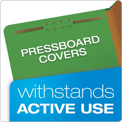 Pendaflex Pressboard Classification Folder, 1-Dividers, 1 3/4" Expansion, Letter Size, Dark Green, 10/Box (23733P)