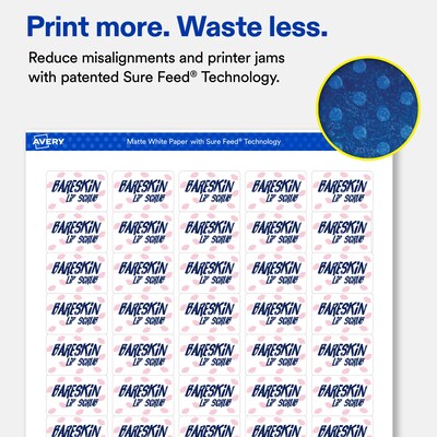 Avery Rectangle Laser/Inkjet Multipurpose Labels, White, 50 Labels/Sheet, 50 Sheets/Pack (19479311272)