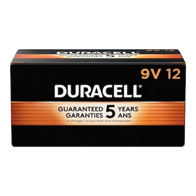 Duracell Coppertop 9V Alkaline Battery, 12/Pack (MN1604BKD)