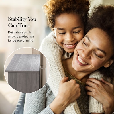 Bush Furniture Cabot Tall 66"H 5-Shelf Bookcase with Adjustable Shelves, Modern Gray (WC31366)