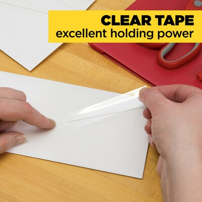 Scotch Transparent Clear Tape Refill, 0.75" x 27.77 yds., 1" Core, Clear, 12 Rolls/Pack (600K12)