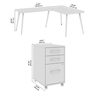 Bush Business Furniture Vista 72"W L Shaped Desk with Mobile File Cabinet, Black Walnut (VST007BWSU)