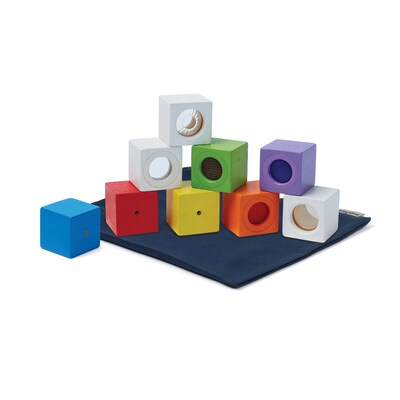 Plan Toys Wooden Activity Blocks, 9 Pieces/Set (PTS5531)