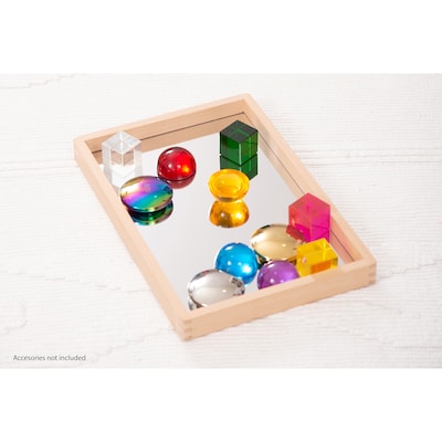 TickiT Small Wooden Mirror Tray, Natural (CTU73536)